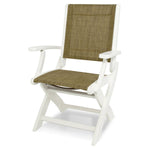 POLYWOODÂ® Coastal Folding Chair - White/ Burlap