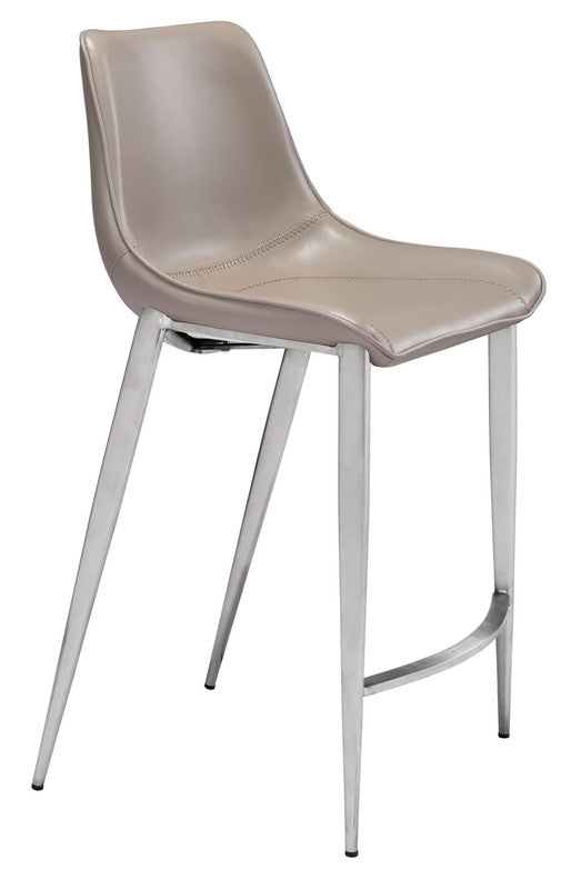 Teglberg Counter Height Stool - Greyish Brown/Silver - Set of 2