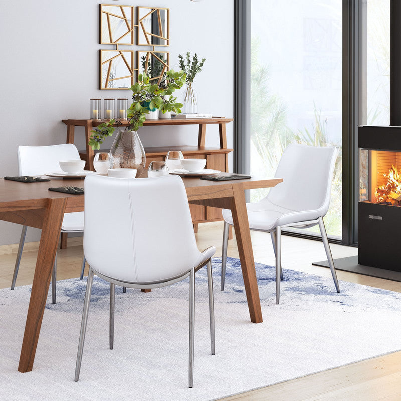 Teglberg Dining Chair - White/Silver - Set of 2