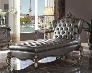 Escalera Chaise Lounge - Silver and Antique Platinum