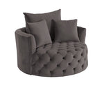 Eyrar Velvet Swivel Accent Chair - Grey