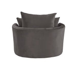 Eyrar Velvet Swivel Accent Chair - Grey