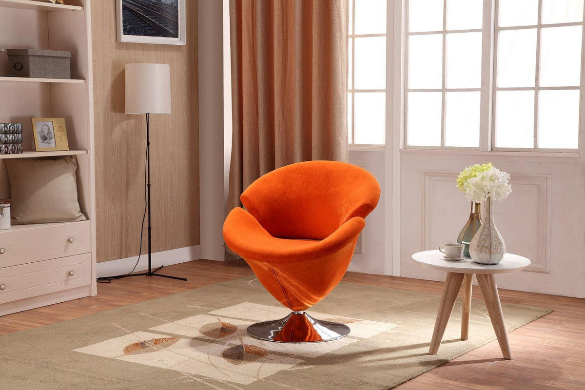 Niani Swivel Accent Chair - Orange