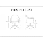 Aksu Adjustable Height Swivel Accent Chair - White