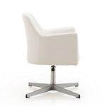 Aksu Adjustable Height Swivel Accent Chair - White