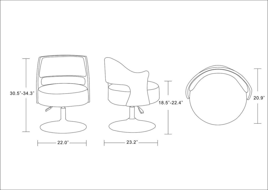 Vihara Adjustable Height Swivel Accent Chair