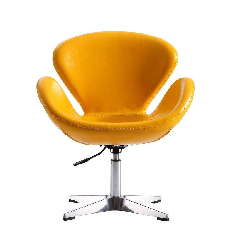 Nagqu Adjustable Height Swivel Accent Chair - Yellow