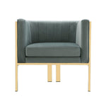Lahti Velvet Accent Armchair - Warm Grey