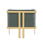 Lahti Velvet Accent Armchair - Warm Grey
