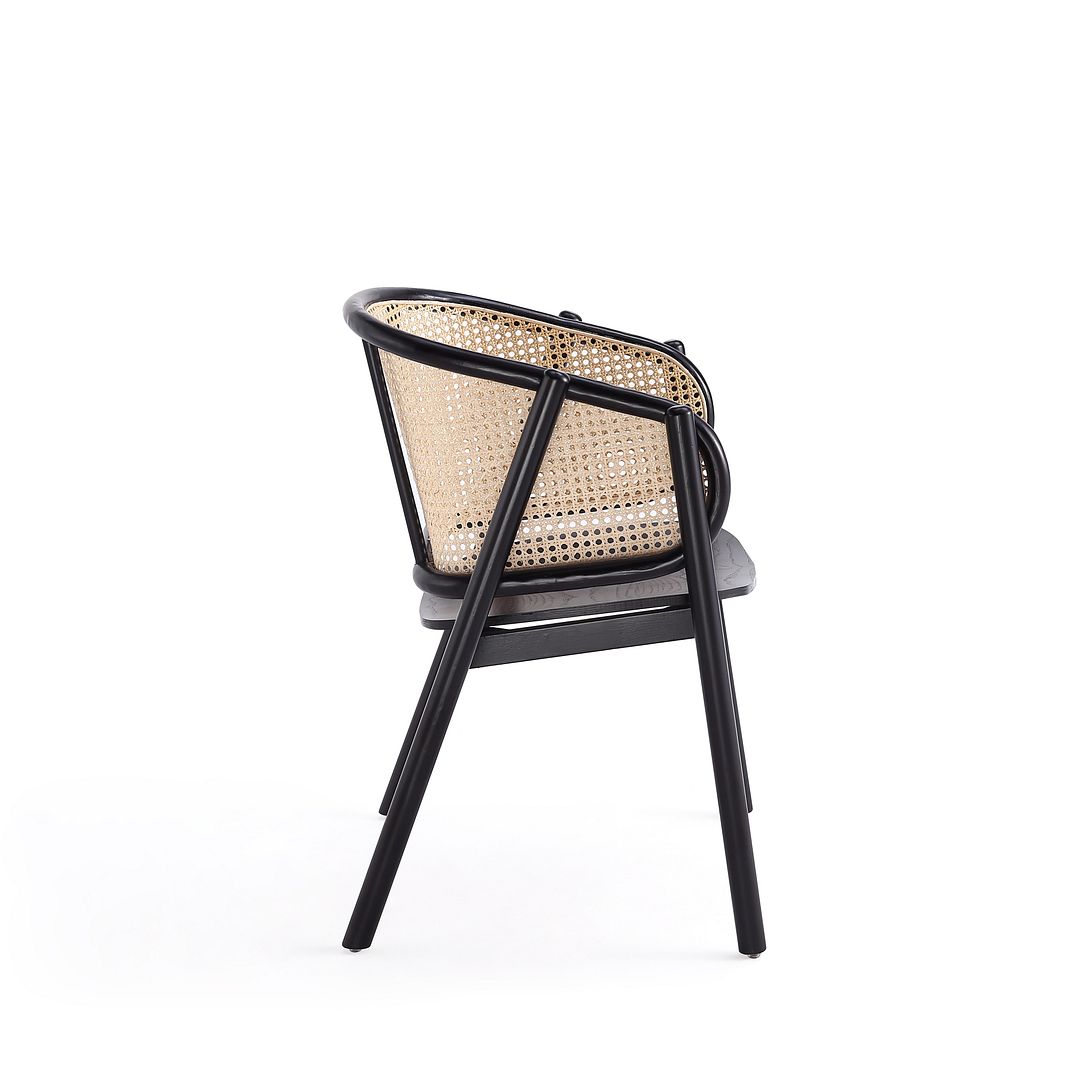 Koldby Armchair - Black/Natural Cane
