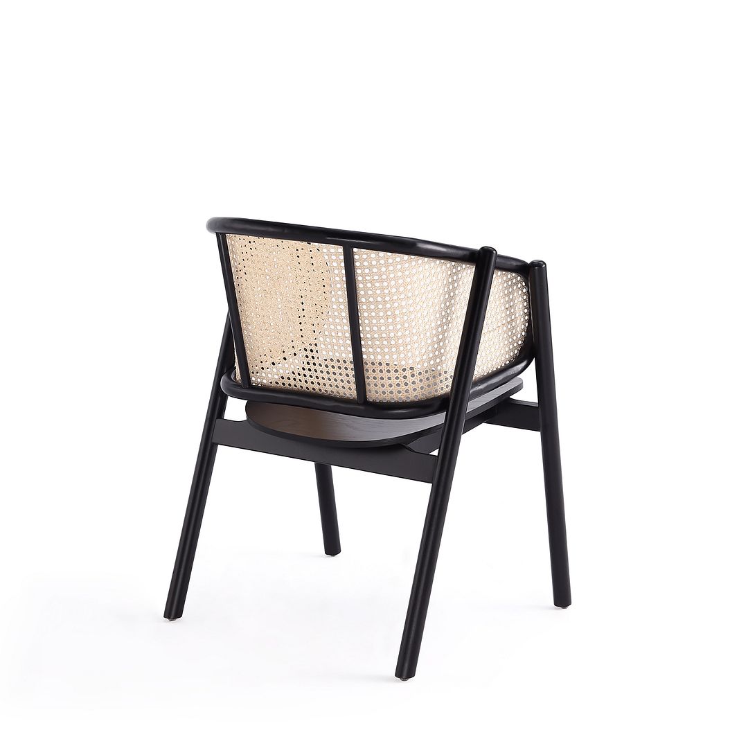 Koldby Armchair - Black/Natural Cane