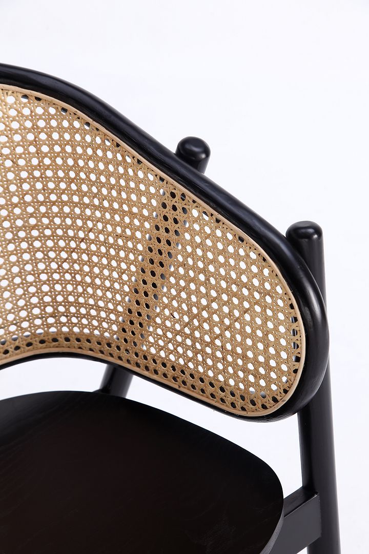 Koldby Armchair - Black/Natural Cane
