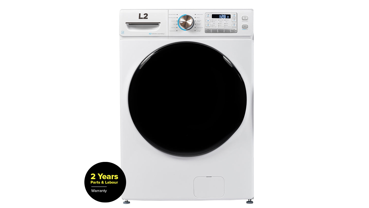 L2 White Front Load Washer with French Display (5.2 Cu. Ft) - LF52N3AWWFR--