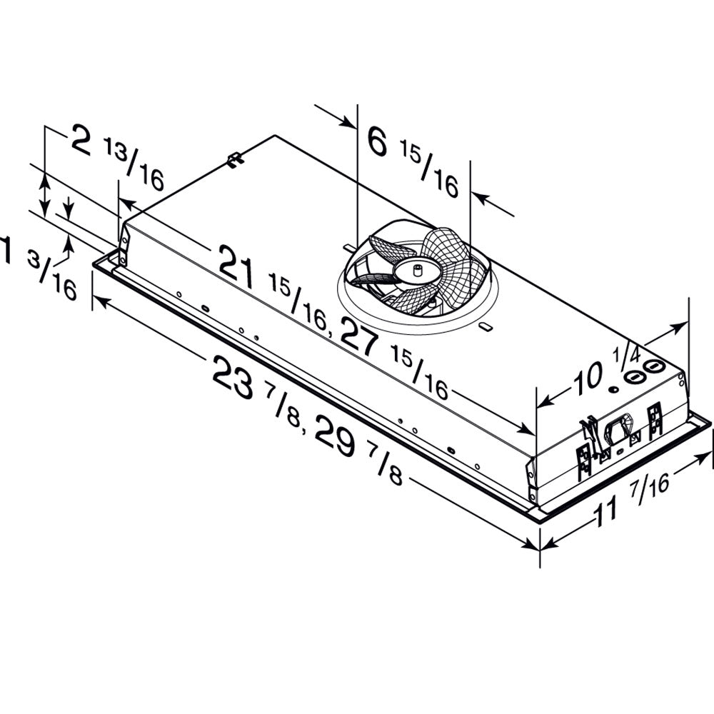 Broan Stainless Steel 24" 300 Max Blower CFM Built-In Power Pack Insert - BBN1243SS