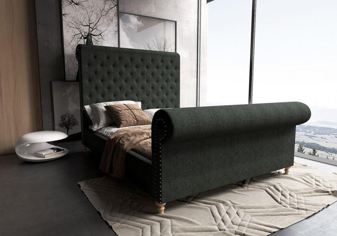 Tongeren Queen Bed - Charcoal