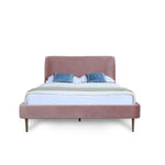 Stege Velvet Full Bed - Blush