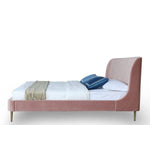 Stege Velvet Full Bed - Blush