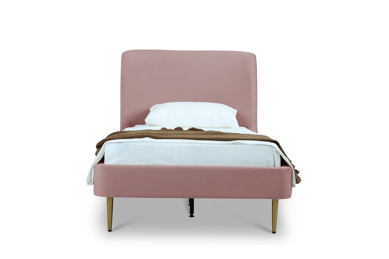 Stege Twin Bed - Blush with Gold Legs