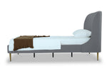Stege Twin Bed - Grey with Gold Legs