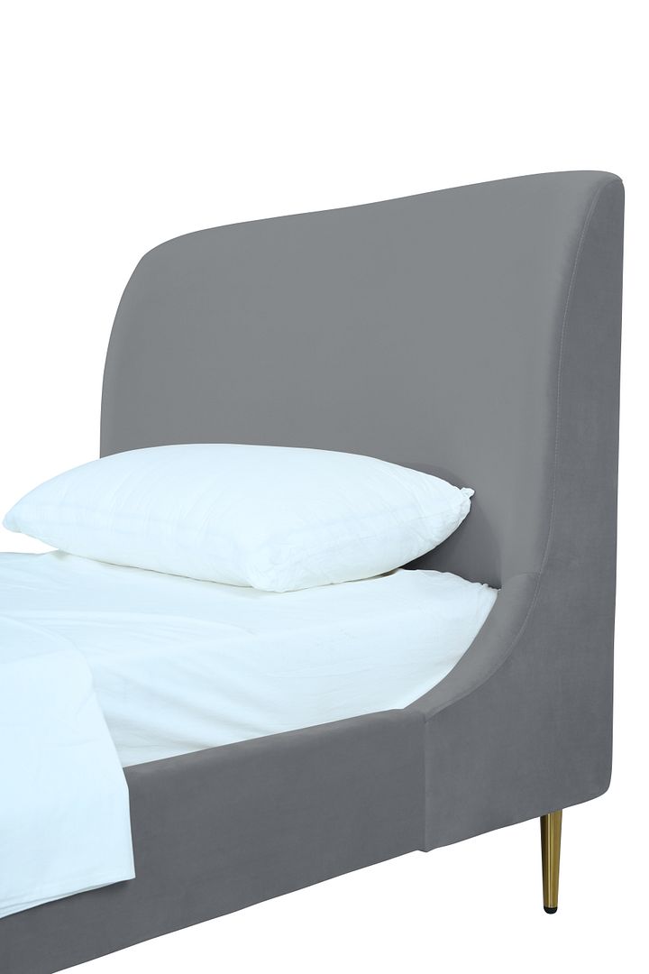 Stege Twin Bed - Grey with Gold Legs