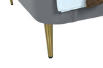 Stege Twin Bed - Grey with Gold Legs