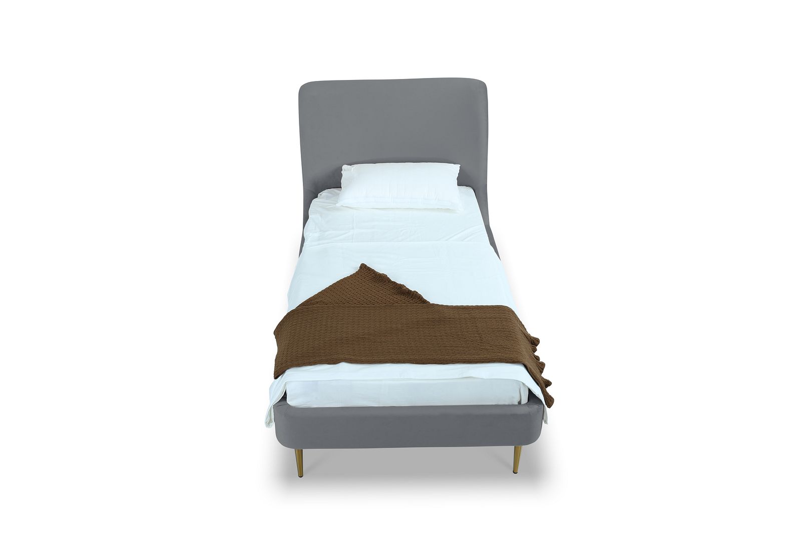 Stege Twin Bed - Grey with Gold Legs