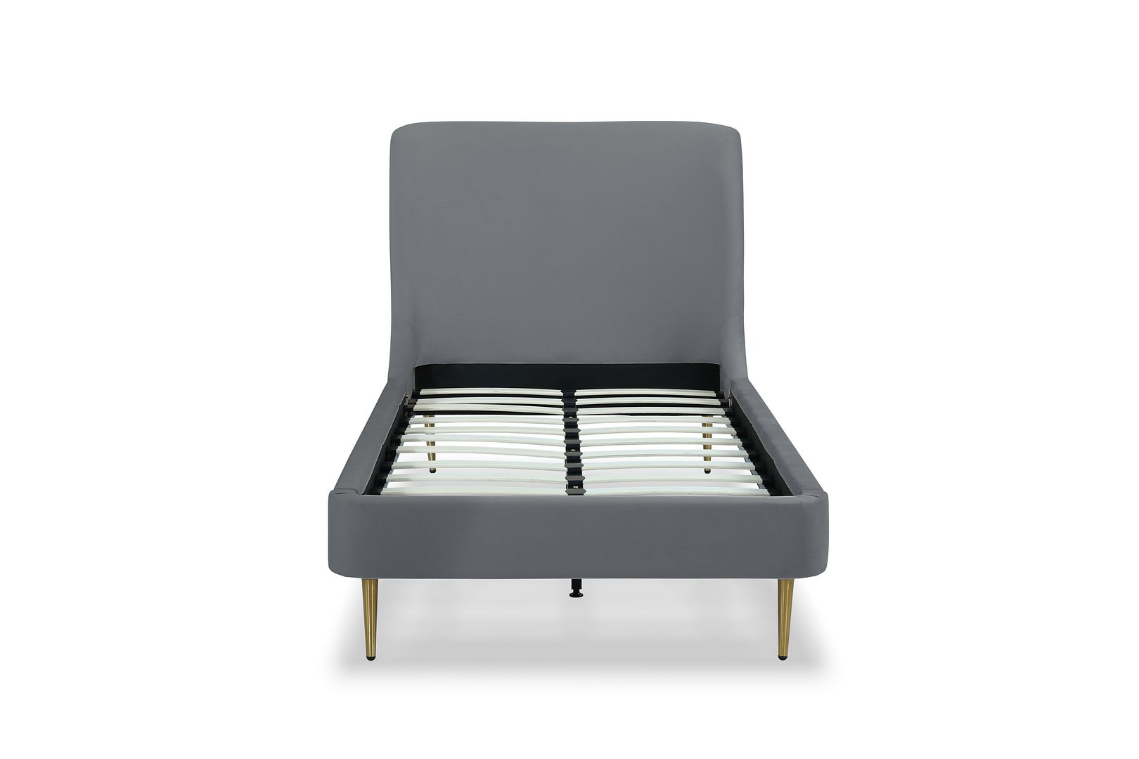 Stege Twin Bed - Grey with Gold Legs