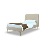 Stege Twin Bed - Taupe with Gold Legs
