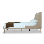 Stege Twin Bed - Taupe with Gold Legs