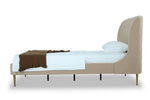 Stege Twin Bed - Taupe with Gold Legs