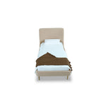 Stege Twin Bed - Taupe with Gold Legs