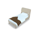 Stege Twin Bed - Taupe with Gold Legs