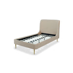 Stege Twin Bed - Taupe with Gold Legs