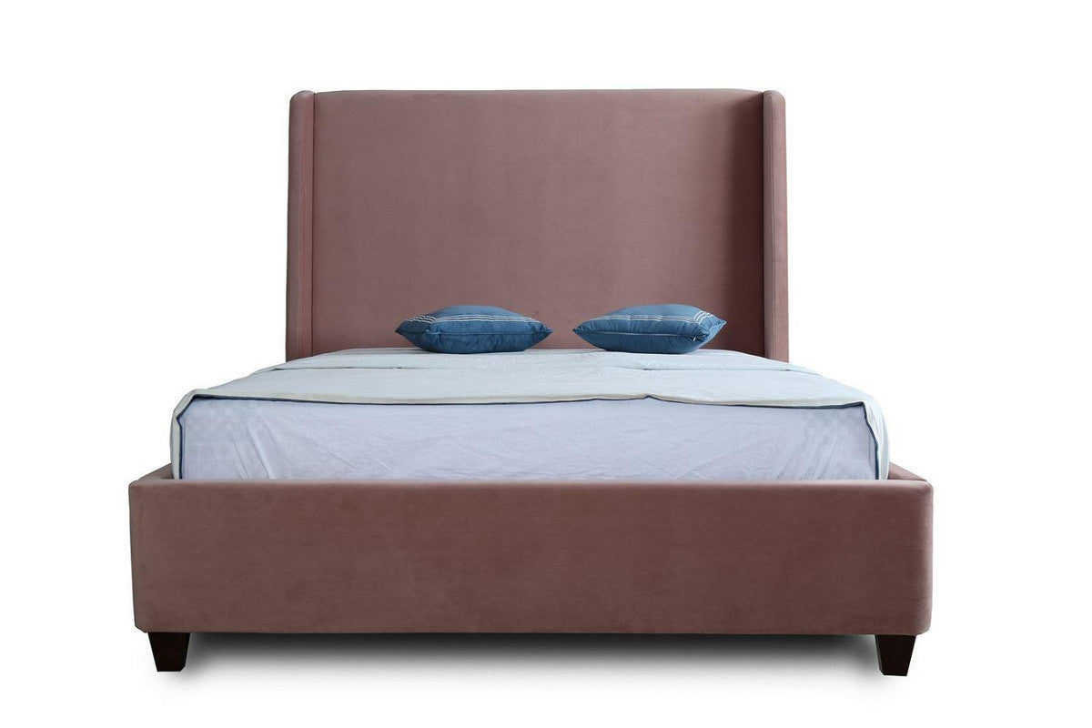 Osh Velvet Queen Bed - Blush
