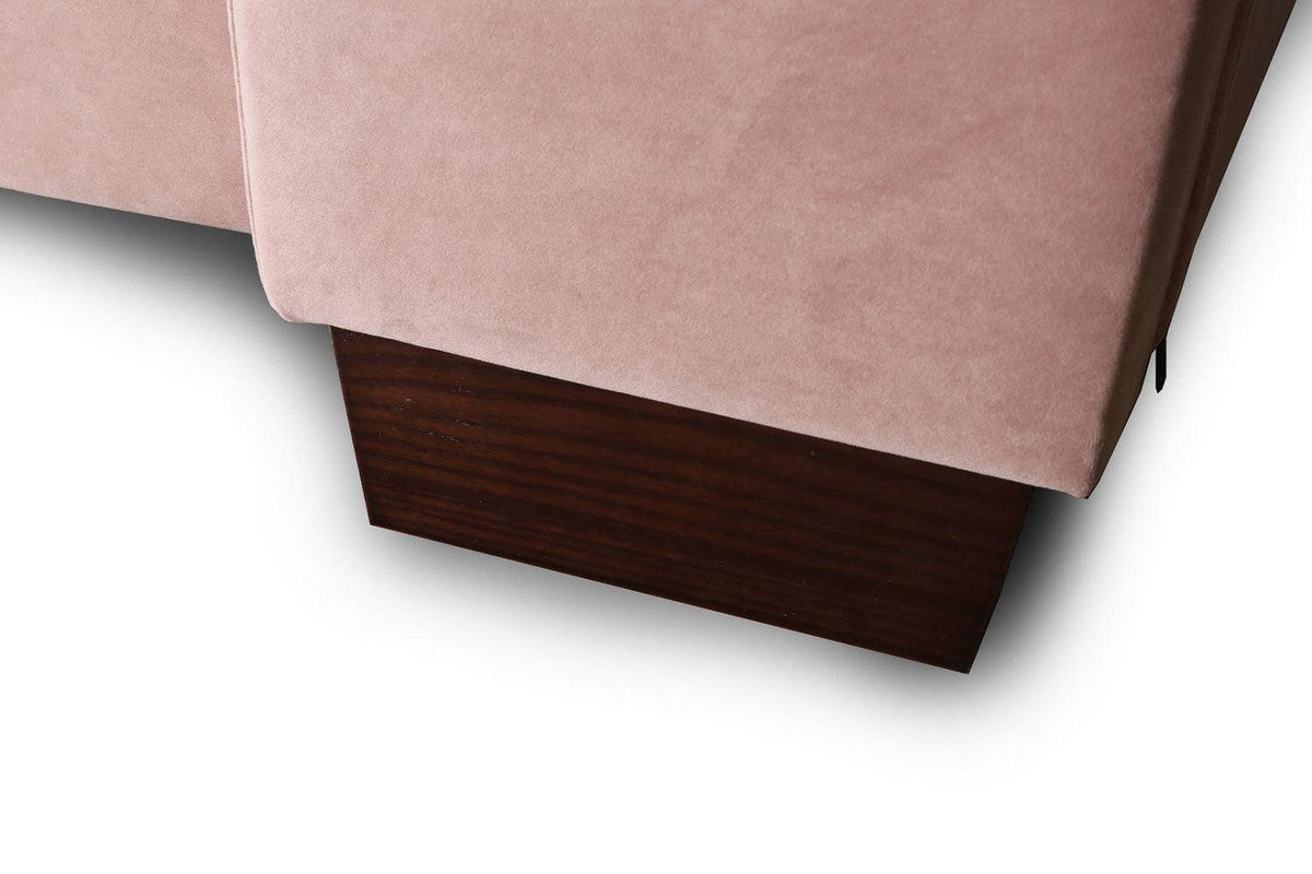 Osh Velvet Queen Bed - Blush