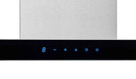 Broan Stainless Steel WITH Black Glass Panel 30" 450 CFM Designer Chimney Range Hood - BWT1304SSB