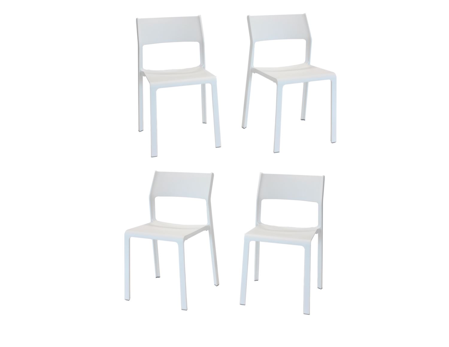 Nardi Trill I Outdoor Dining Side Chair - Set of 4 - Bianco