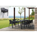 Nardi Rio 9-Piece Outdoor Extension Dining Package - Black