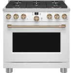 Café Matte White 36" Commercial-Style 6-Burner Dual-Fuel Smart Range with Air Fry (5.75 Cu.Ft) - C2Y366P4TW2