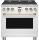 Café Matte White 36" Commercial-Style 6-Burner Dual-Fuel Smart Range with Air Fry (5.75 Cu.Ft) - C2Y366P4TW2