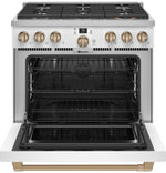 Café Matte White 36" Commercial-Style 6-Burner Dual-Fuel Smart Range with Air Fry (5.75 Cu.Ft) - C2Y366P4TW2