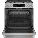 Café™ Stainless Steel 30" Slide-In Front Control Dual-Fuel Convection Range with Air Fry and Warming Drawer (5.7 Cu.Ft) - CC2S900P2MS1