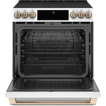Café™ Matte White 30'' Slide-In Front Control Radiant and Convection Range with Air Fry and Warming Drawer (5.7 Cu.Ft)- CCES700P4MW2
