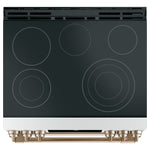 Café™ Matte White 30" Slide-In Front Control Radiant and Convection Double Oven Range with Air Fry (6.7 Cu.Ft) - CCES750P4MW2
