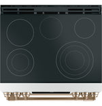 Café™ Matte White 30" Slide-In Front Control Radiant and Convection Double Oven Range with Air Fry (6.7 Cu.Ft) - CCES750P4MW2