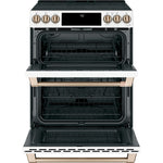 Café™ Matte White 30" Slide-In Front Control Radiant and Convection Double Oven Range with Air Fry (6.7 Cu.Ft) - CCES750P4MW2
