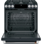 Café™ Matte Black 30" Slide-In Front Control Gas Oven with Convection Range and Air Fry (5.6 Cu.Ft) - CCGS700P3MD1