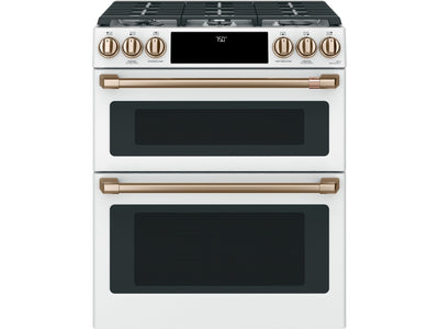 Café™ Matte White 30" Slide-In Gas Double Oven with Convection Range and Air Fry (6.7 Cu.Ft) - CCGS750P4MW2