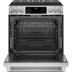 Café™ Stainless Steel 30" Slide-In Front Control Induction and Convection Range with Warming Drawer (5.7 Cu.Ft) - CCHS900P2MS1