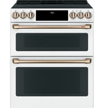 Café™ Matte White 30" Slide-In Front Control Induction and Convection Double Oven Range (7.0 Cu.Ft) - CCHS950P4MW2